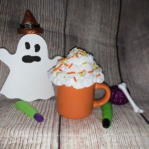 Faux Pumpkin Inspired Drink, Halloween Party Decor, Tiered Tray Mini Mug